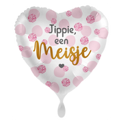 Folieballon Jippie een meisje 45cm