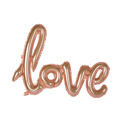 Folieballon LOVE - 1 woord - Rosé Goud - 119cm