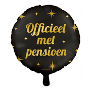 Folieballon Pensioen - goud zwart - 45cm
