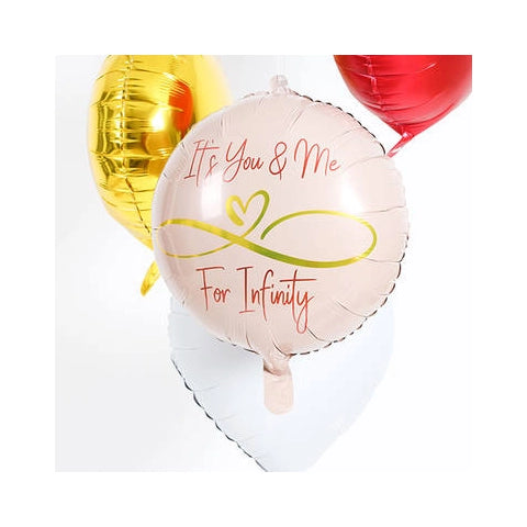 Folieballon rond infinity love - Roze - 45cm