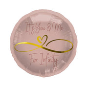 Folieballon rond infinity love - Roze - 45cm