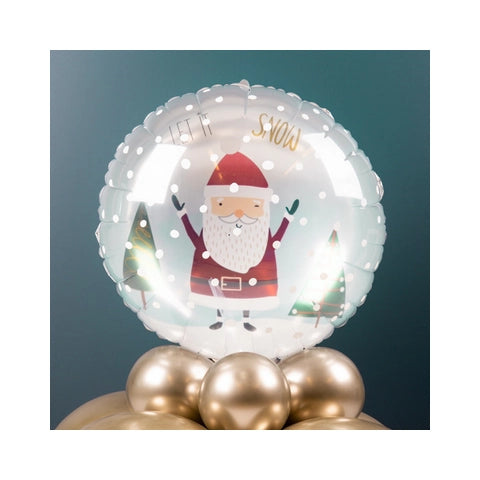 Folieballon rond let it snow - Snowglobe - 45cm