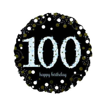 Folieballon Sparkling Gold 100 jaar 43cm