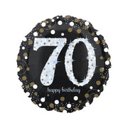 Folieballon Sparkling Gold 70 jaar 43cm