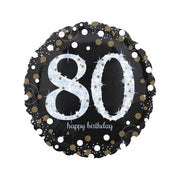Folieballon Sparkling Gold 80 jaar 43cm