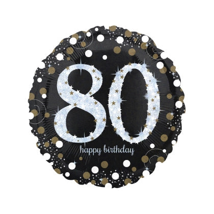 Folieballon Sparkling Gold 80 jaar 43cm