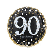 Folieballon Sparkling Gold 90 jaar 43cm