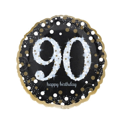 Folieballon Sparkling Gold 90 jaar 43cm