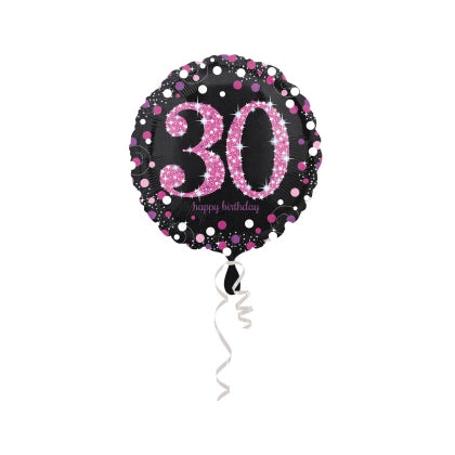 Folieballon Sparkling Pink 30 jaar 43cm
