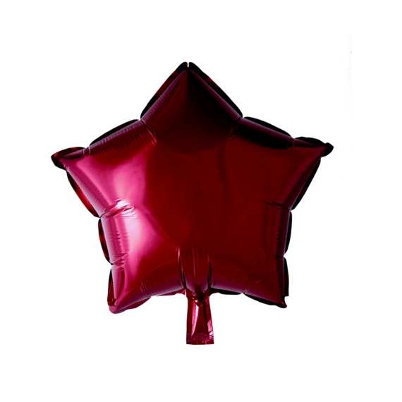 Folieballon ster - Bordeaux rood - 46cm