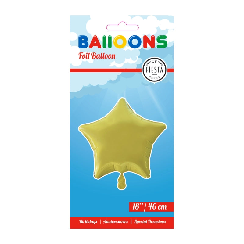 Folieballon ster - Geel - 46cm