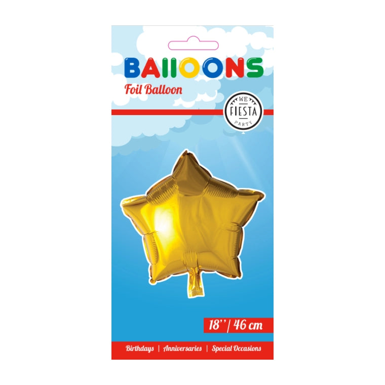 Folieballon ster - Goud - 46cm