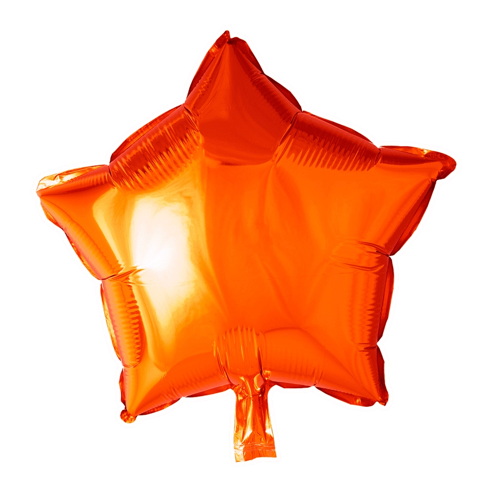 Folieballon ster - Oranje - 46cm
