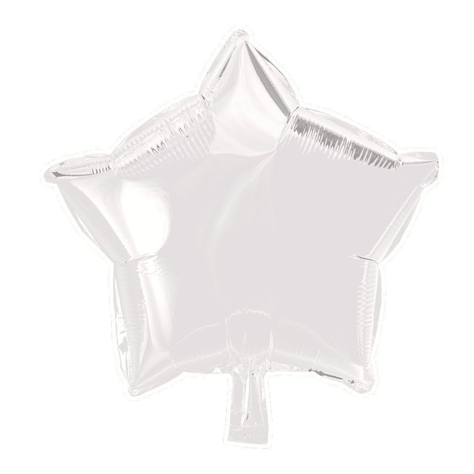 Folieballon ster - Wit - 46cm