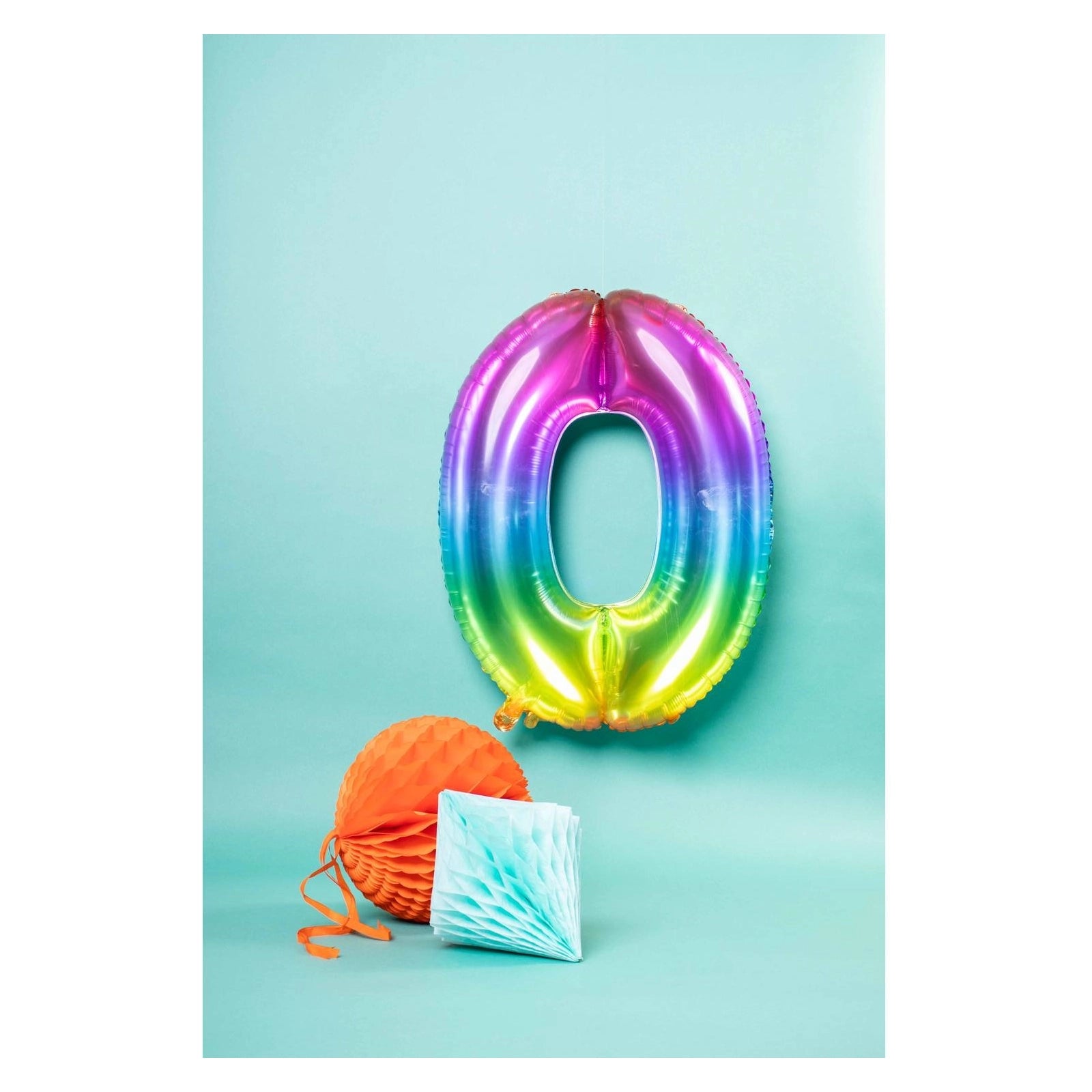 Folieballon Yummy Gummy Rainbow Cijfer 0 - 81 cm