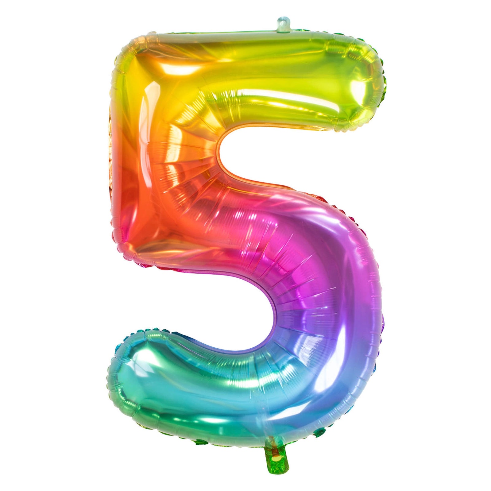 Folieballon Yummy Gummy Rainbow Cijfer 5 - 81 cm