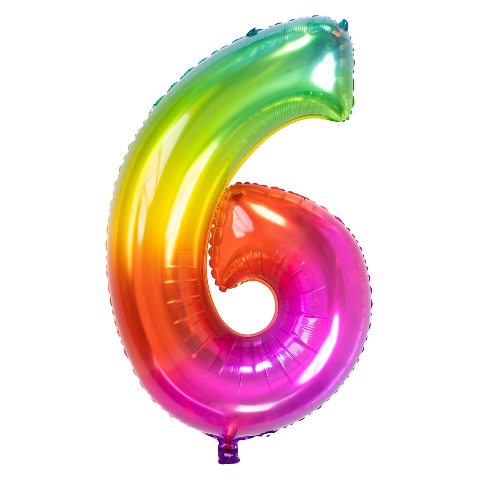 Folieballon Yummy Gummy Rainbow Cijfer 6 - 81 cm