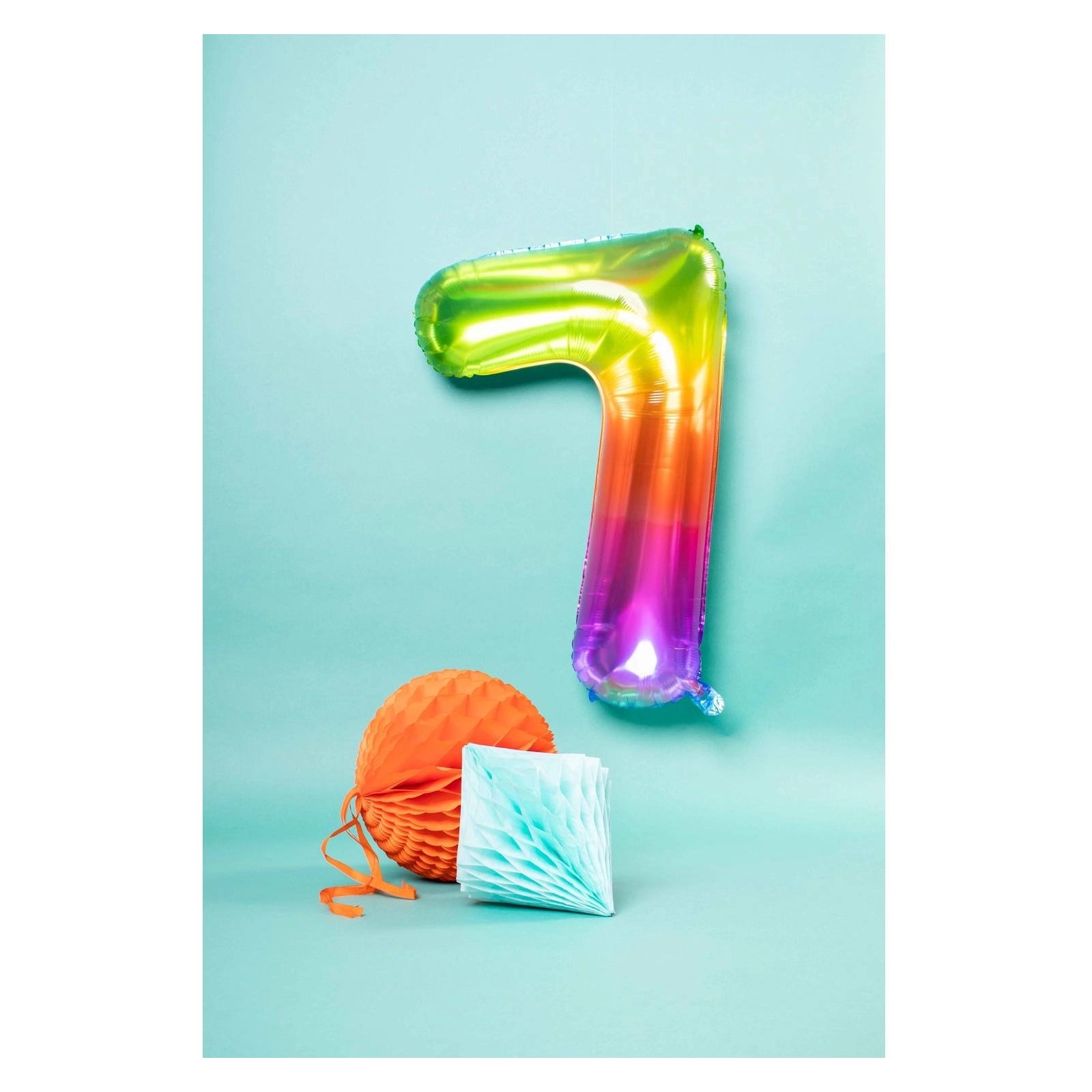 Folieballon Yummy Gummy Rainbow Cijfer 7 - 81 cm
