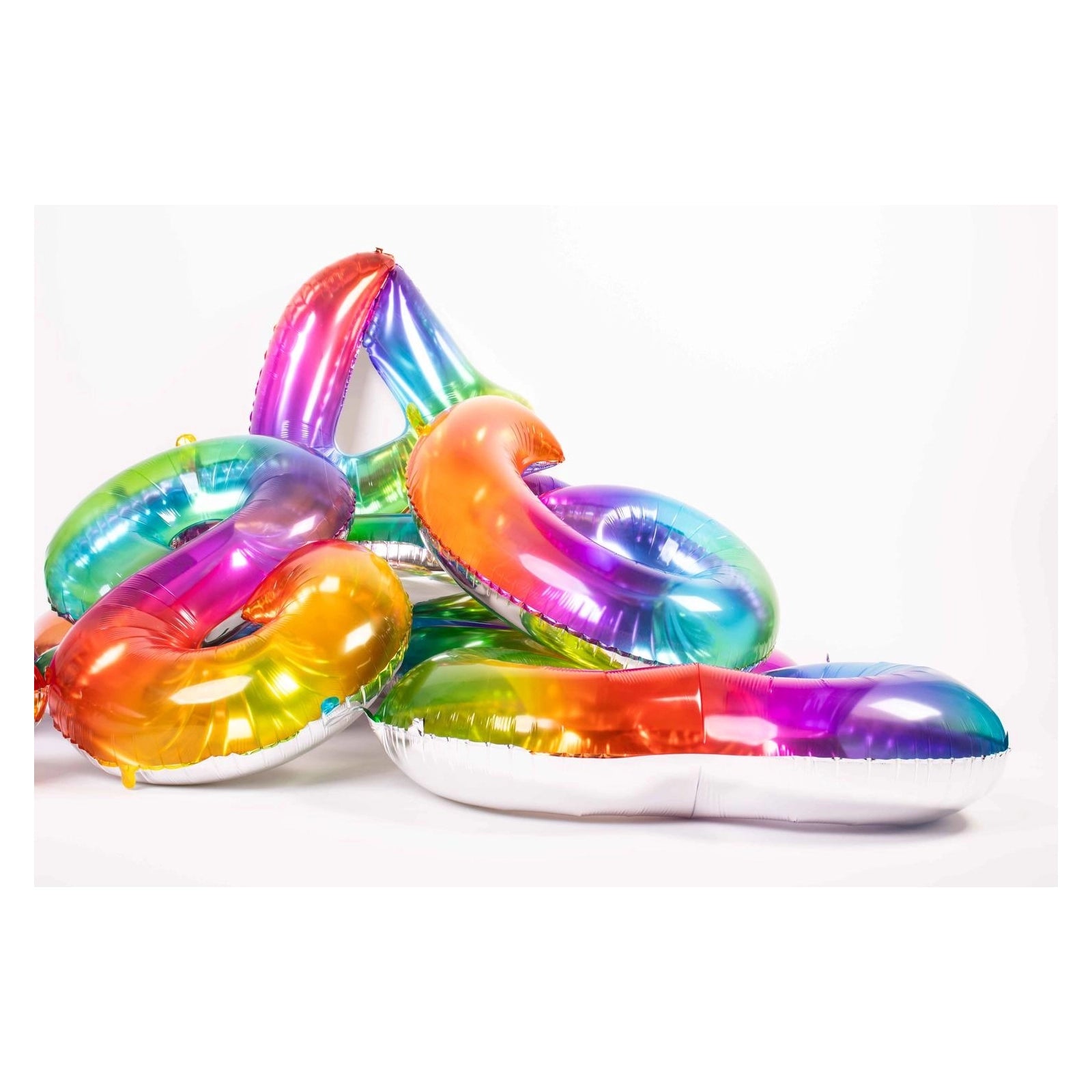 Folieballon Yummy Gummy Rainbow Cijfer 8 - 81 cm