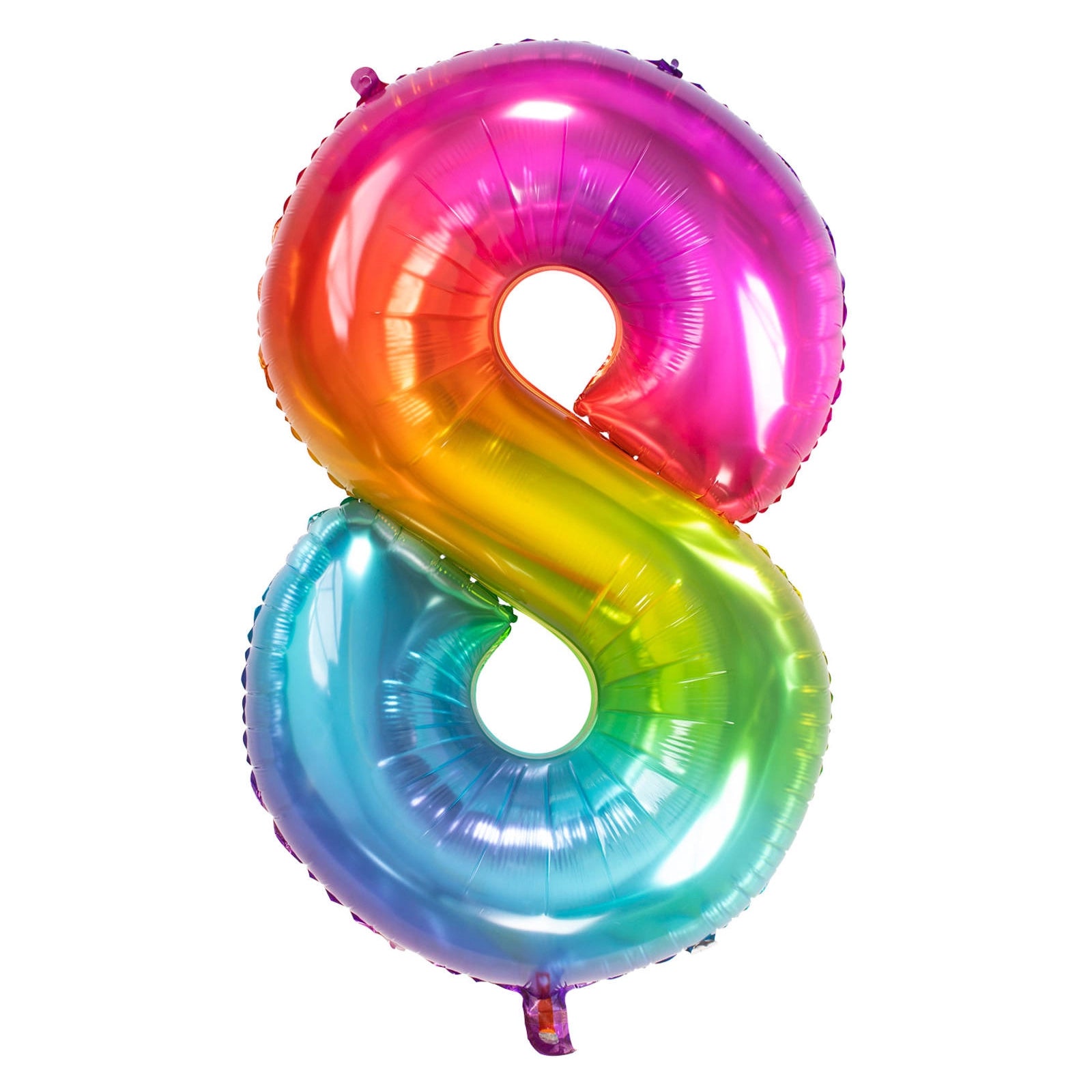 Folieballon Yummy Gummy Rainbow Cijfer 8 - 81 cm