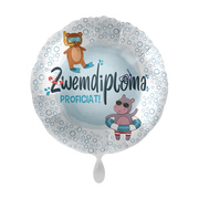 Folieballon Zwemdiploma Proficiat 45cm