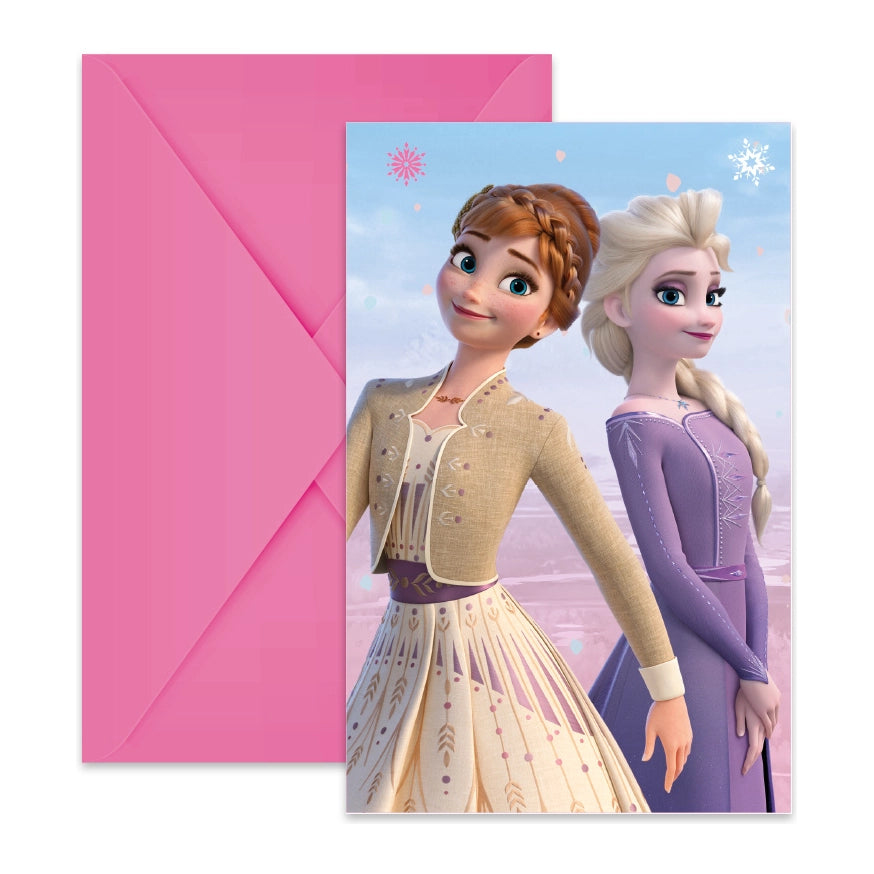 Frozen 2 Wind Spirit uitnodigingen met envelop - 6 stuks