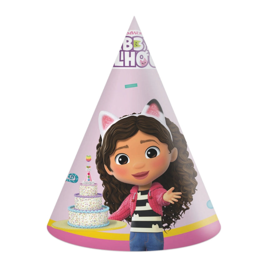 Gabby's Dollhouse papieren feesthoedjes 6 stuks