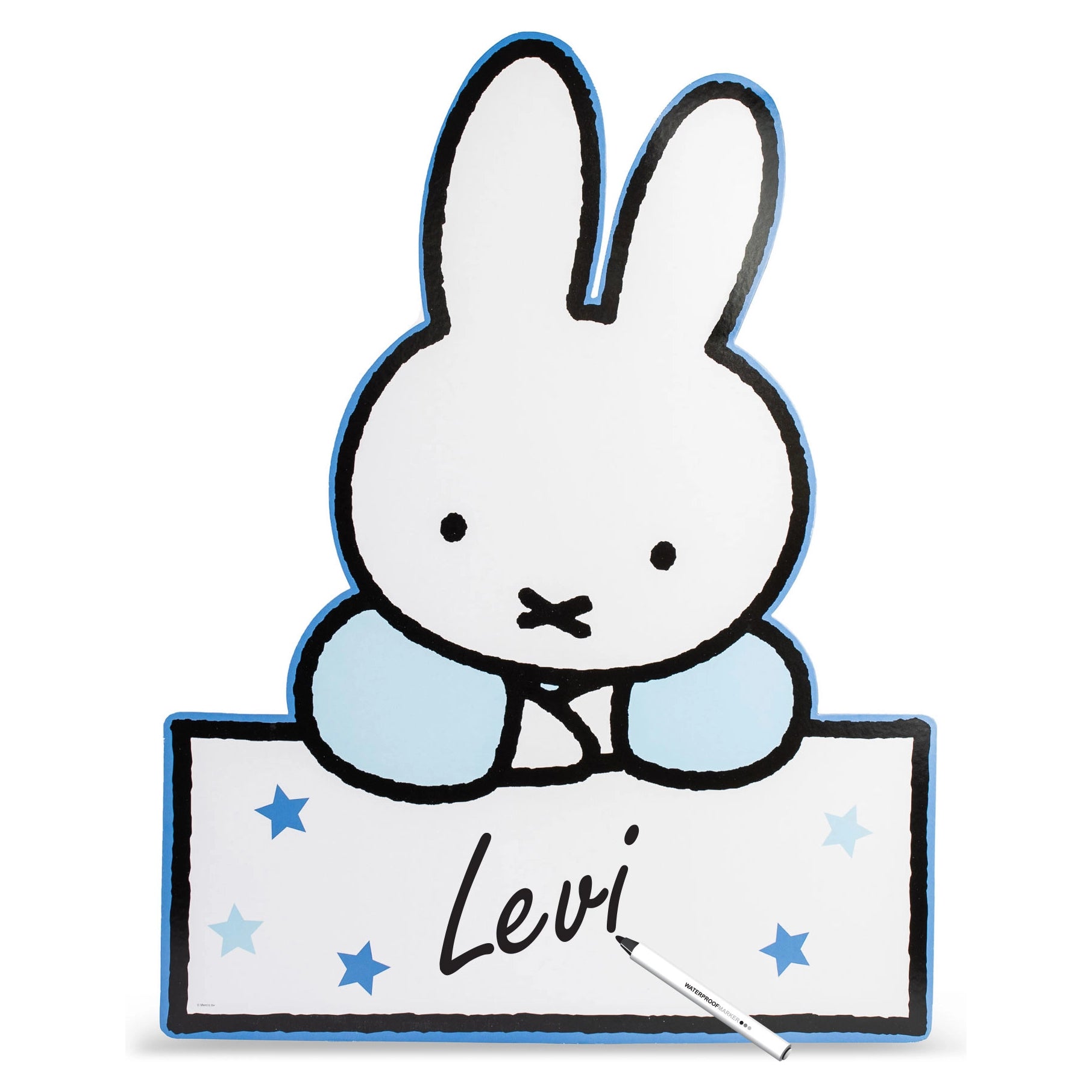 Geboortebord Nijntje baby Blauw met standaard 60cm