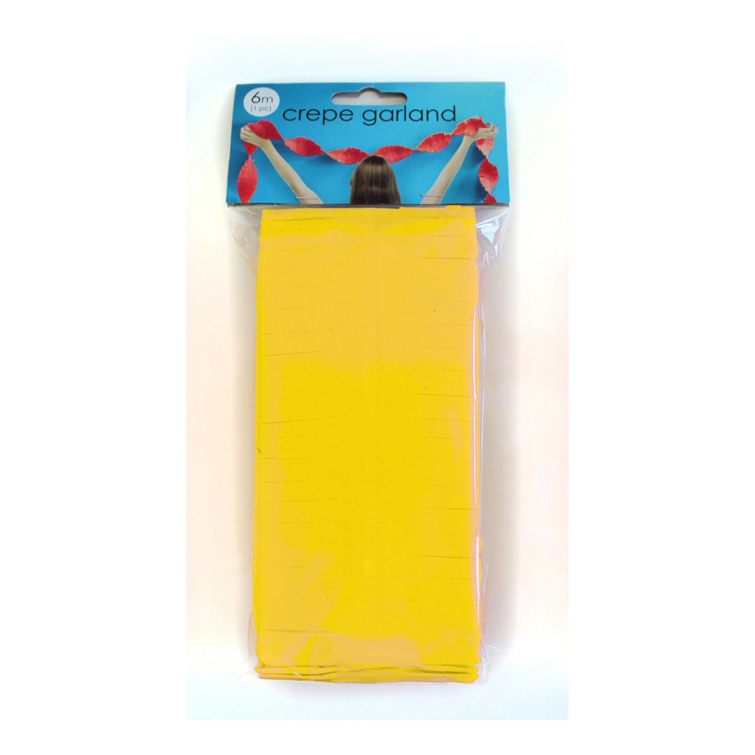 Gele Crêpe papier Slinger 6 meter