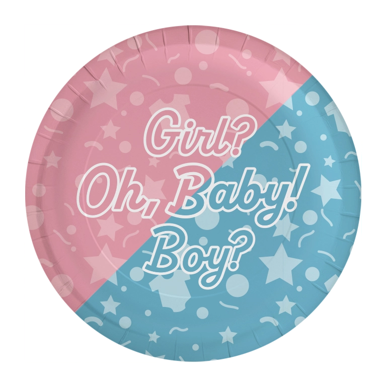 Gender Reveal - Borden - 8 stuks - 23cm
