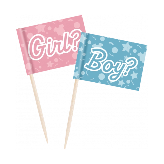 Gender Reveal - Cocktail Prikkers - 50 stuks