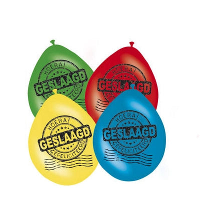 Geslaagd ballonnen 4 kleuren
