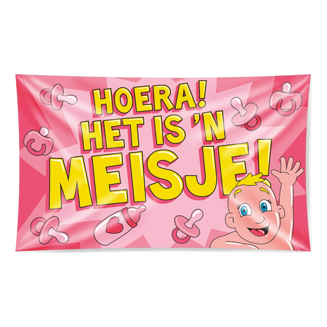 Gevel vlag - geboorte meisje