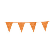Glitter vlaggenlijn Oranje - 6 meter