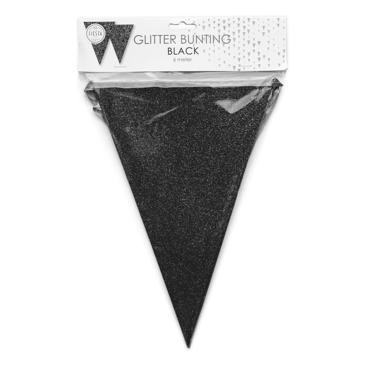 Glitter vlaggenlijn zwart