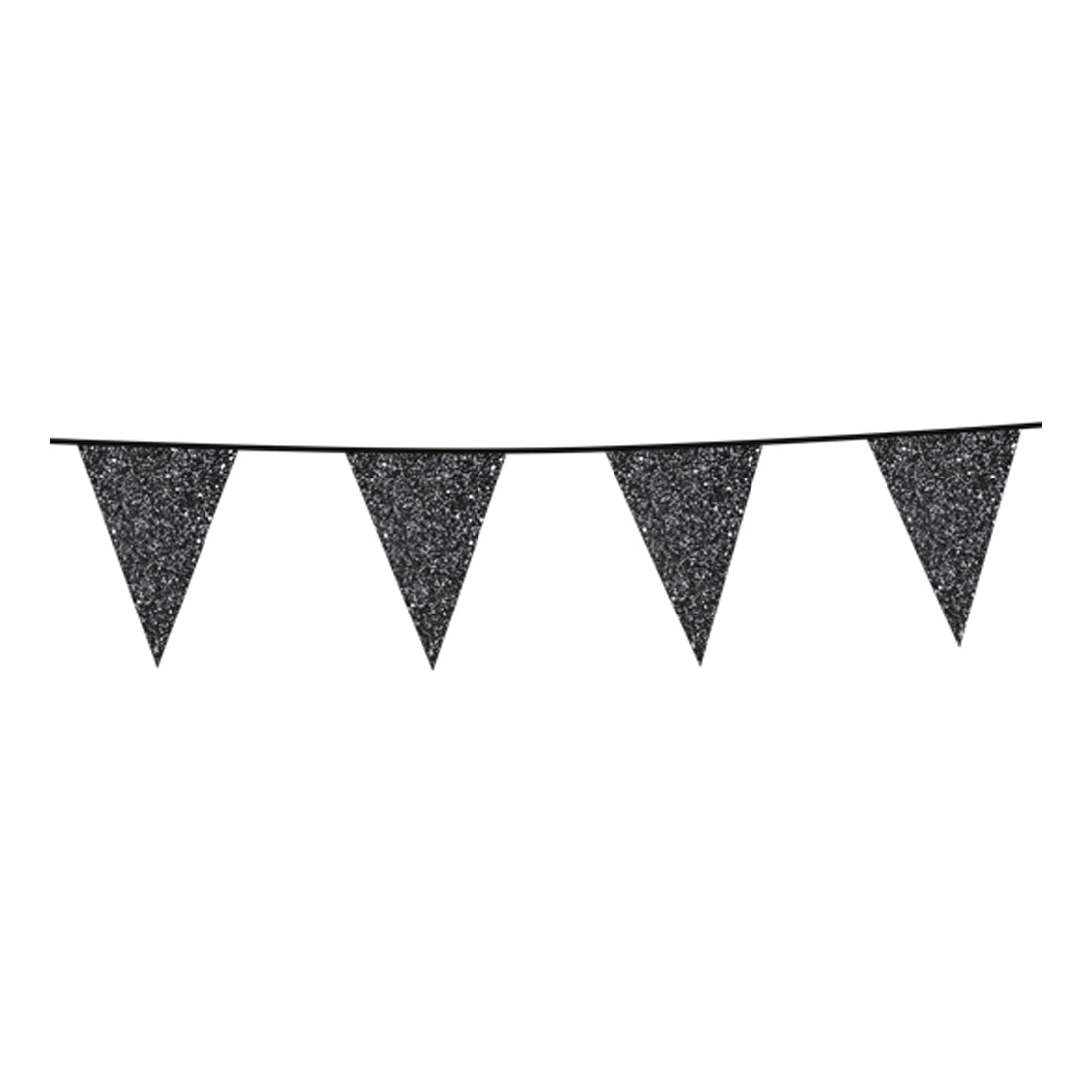 Glitter vlaggenlijn zwart