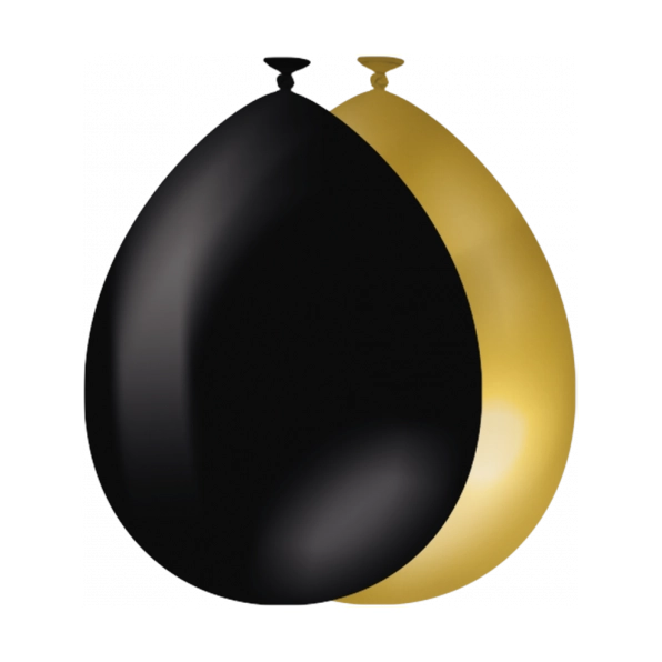 Goud en Zwarte ballonnen 10 stuks 30cm