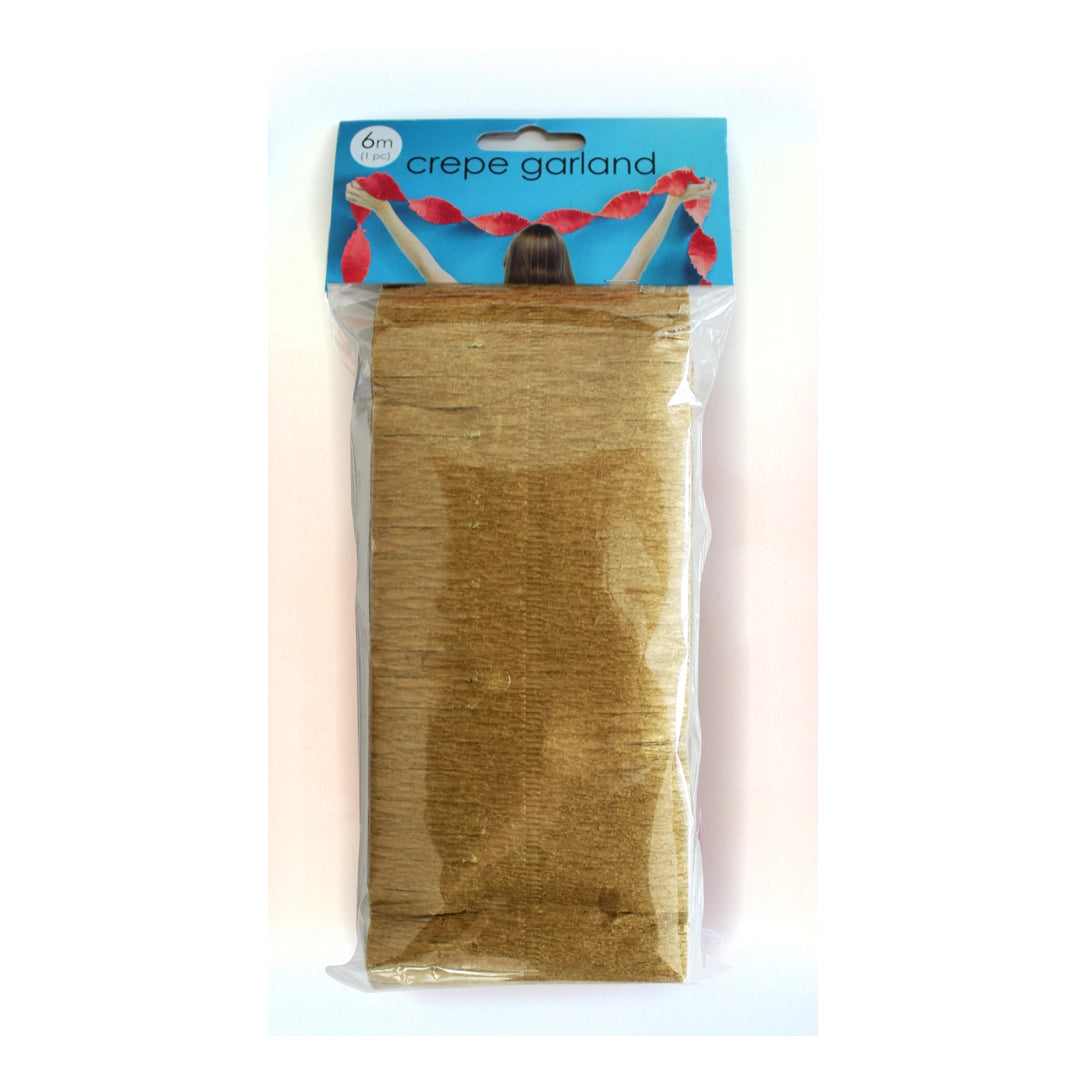 Gouden Crêpe papier Slinger 6 meter
