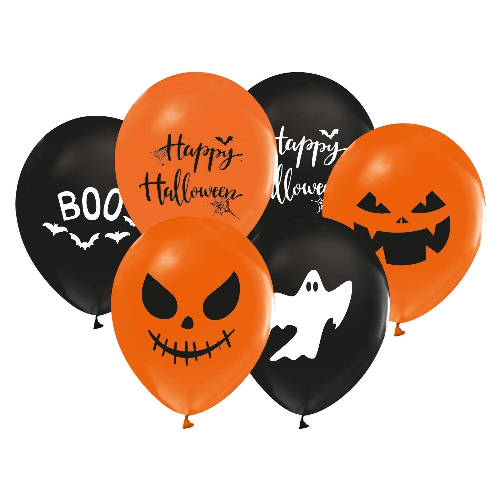 Halloween ballonnen 8 stuks oranje/ zwart