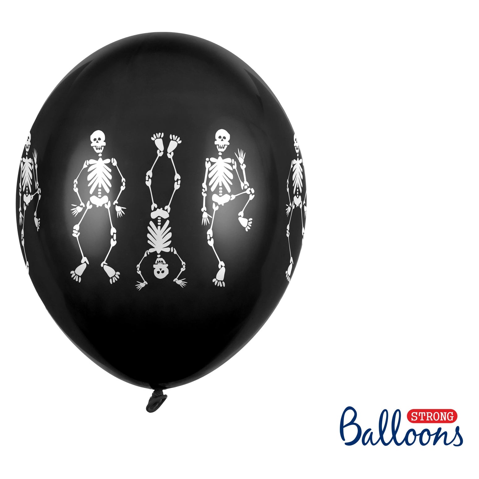 Halloween Ballonnen Dansende skeletten Zwart 30cm 6st