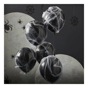 Halloween ballonnen met web en spinnen 30cm 5 stuks