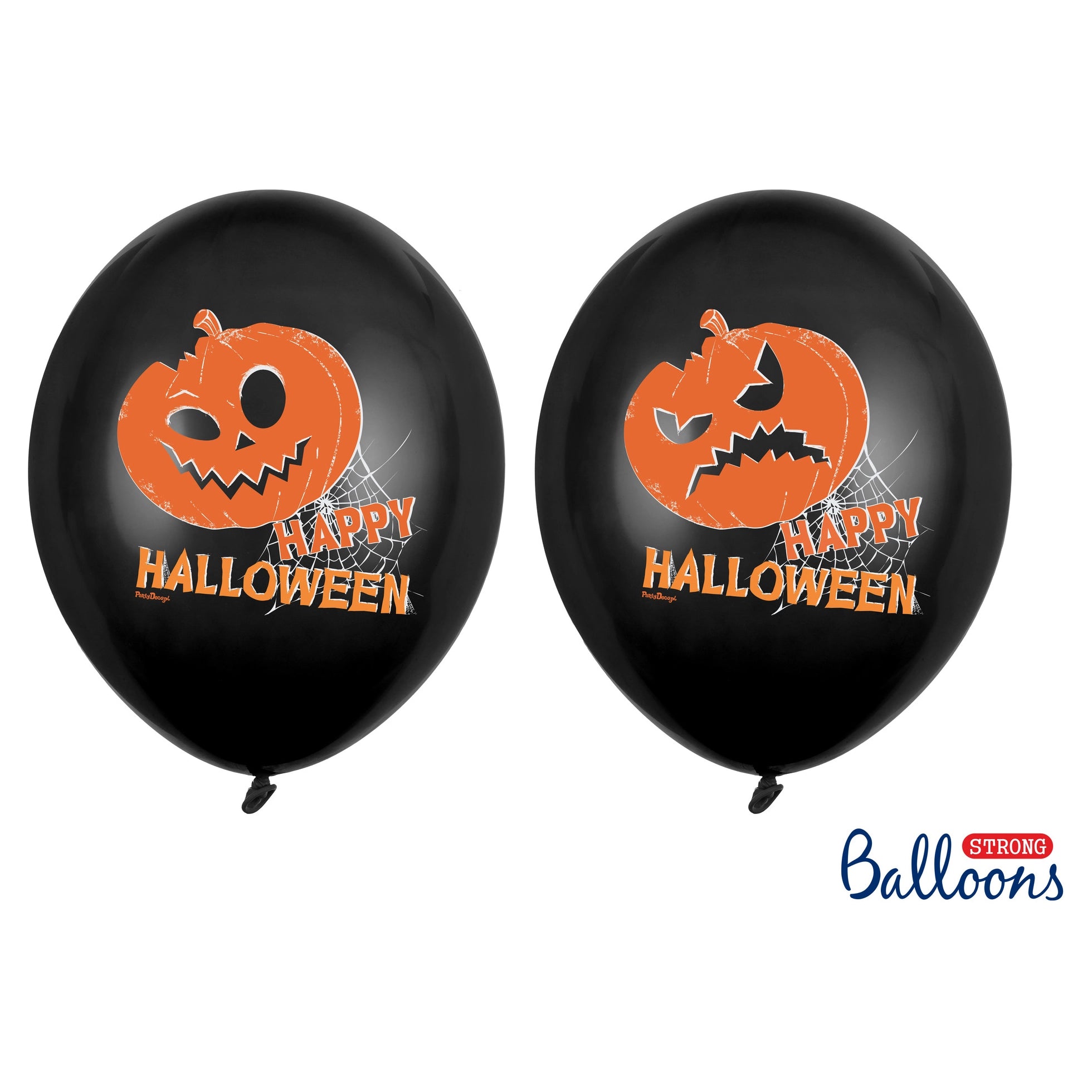 Halloween Ballonnen Pompoen Happy Halloween Zwart 30cm 6st