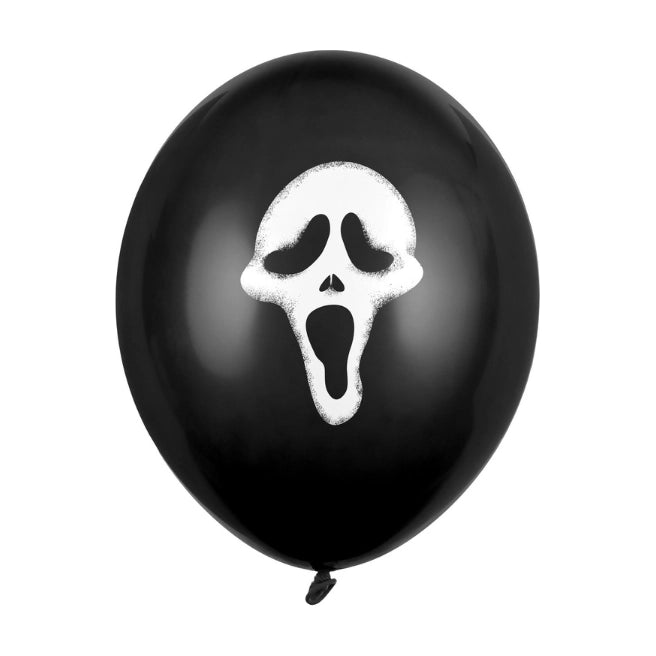 Halloween Ballonnen Scream Zwart 30cm 6st
