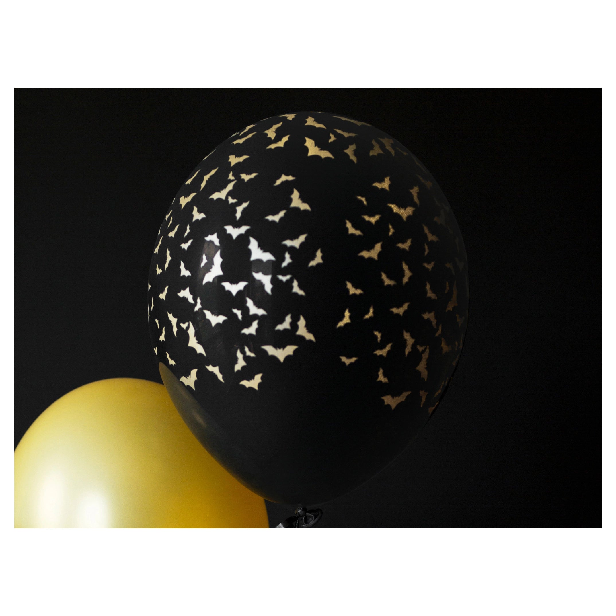 Halloween Ballonnen Vleermuis Zwart 30cm 6st
