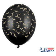 Halloween Ballonnen Vleermuis Zwart 30cm 6st
