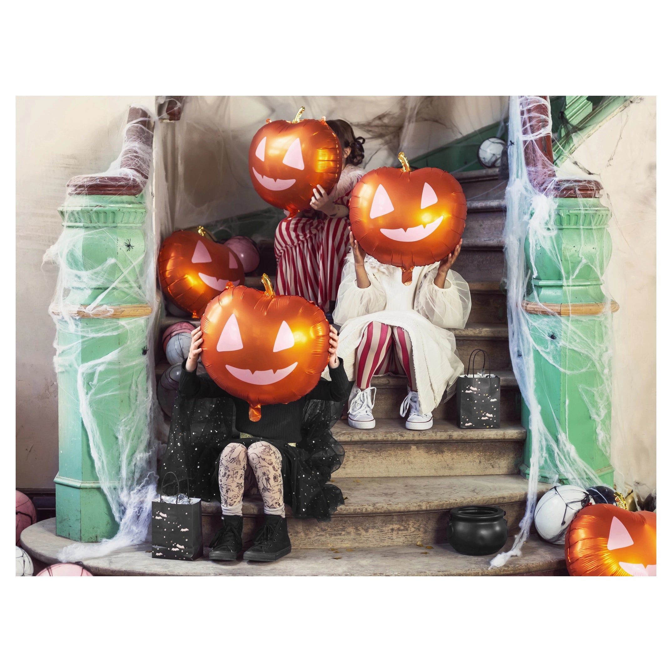 Halloween folieballon pompoen oranje 40x40cm