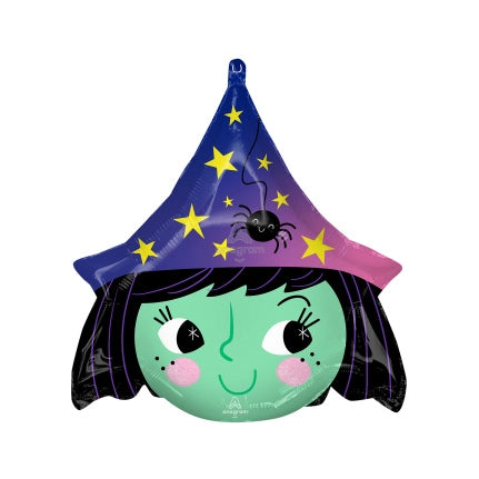 Halloween heks helium folieballon 48cm