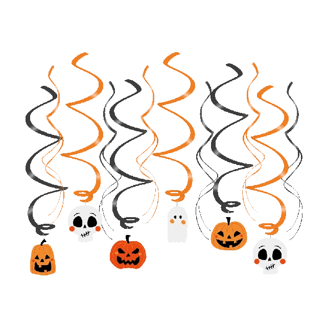Halloween Swirl decoratie - 12 stuks
