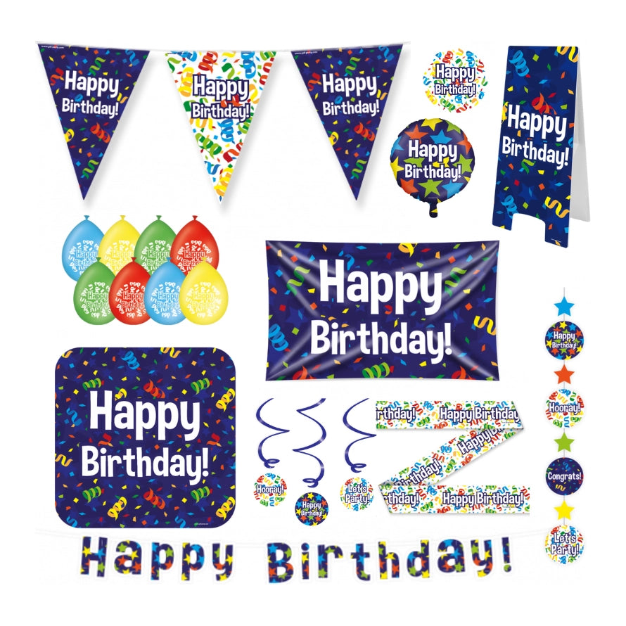 Happy Birthday Cartoon Versiering pakket - XXL