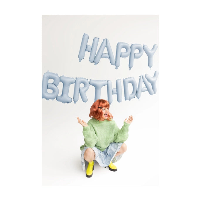 Happy Birthday folieballonnen Blauw 340x25cm